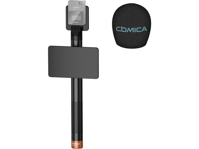 COMICA HR-WM Interview Handheld Adapter for Rode Wireless GO ME/BoomX-D Lav Mic Handle for News Report, TV Interview and Video Shooting,...