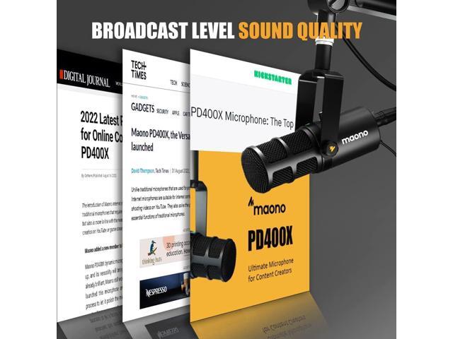 MAONO Dynamic Microphone, USB/XLR Podcast PC Microphone with Software, EQ,Tap-to-Mute, Headphone Jack, Gain Knob & Volume Control, Studio Mic for...