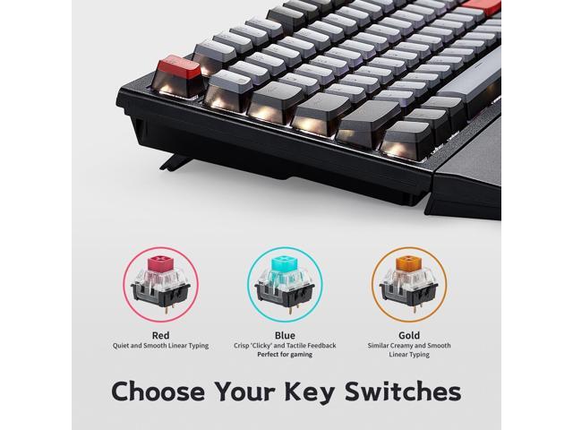 Hexgears X5 Wireless Mechanical Keyboard, Dual-Mode 2.4G/USB-C Ergonomic Full Size 108 Keys Keyboard, Kailh Box 3.0 Clicky Switch, N-Key Rollover,...