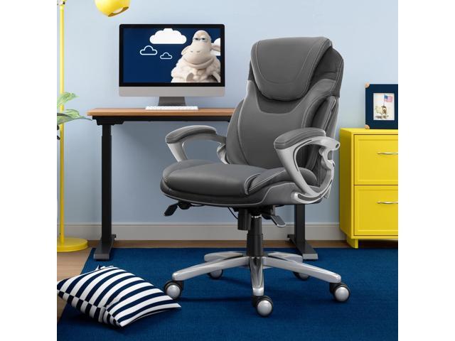 Serta Bryce Executive Office Chair, Ergonomic Computer DeskChairs with Patented AIR Lumbar Support, Comfy Body Pillows, Height Adjustable, Swivel...