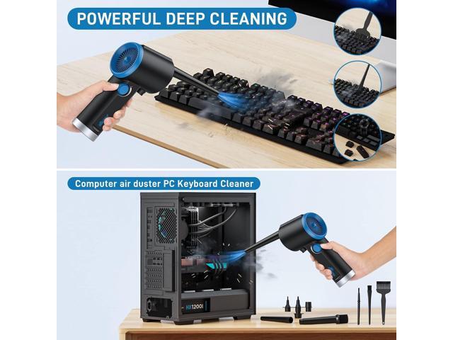 ATEngeus Compressed Air Duster, Electric Air Duster, Cordless Air Duster for Computer, Stepless Speed, Keyboard Cleaner, Replace Canned Air,...