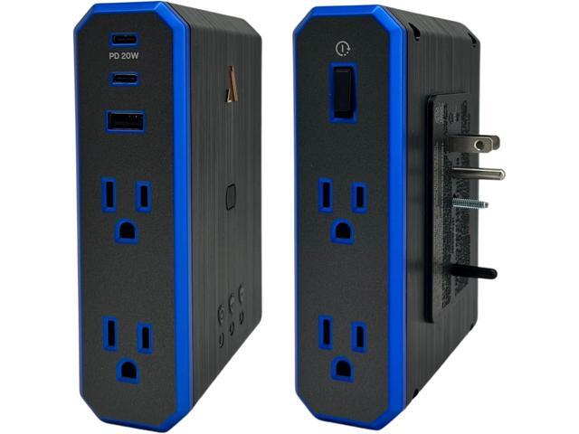 Austere V Series, Wall Power 4 Outlet Surge Protector, 3000 Joules, EMI/RFI Filtering, 1 USB-C 20W Fast Charger, 1 USB-C 2.4 amps, 1 USB-A 2.4...
