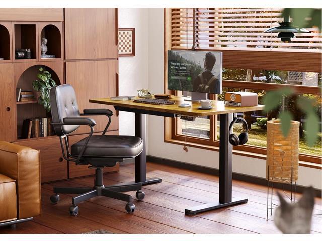 Claiks Standing Desk with Drawers, 48 x 24 Inches Electric Standing Desk Adjustable Height, Sit Stand Up Desks Computer Workstation, Rustic Brown