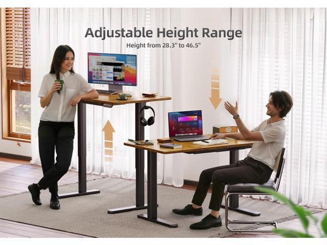 Claiks Standing Desk with Drawers, 48 x 24 Inches Electric Standing Desk Adjustable Height, Sit Stand Up Desks Computer Workstation, Rustic Brown