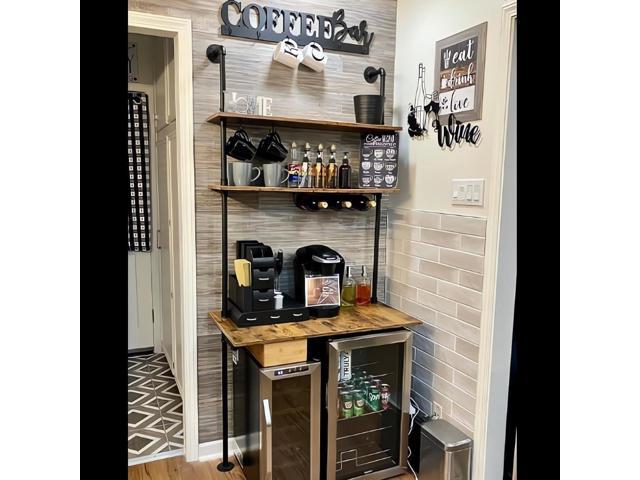 ZIOTHUM Wall Mount Desk, Ladder Desk, Shelf Desk, Industrial Desk, Wall Table, Computer Laptop Desk with Shelves, Industrial Bookcase Desk Wall...