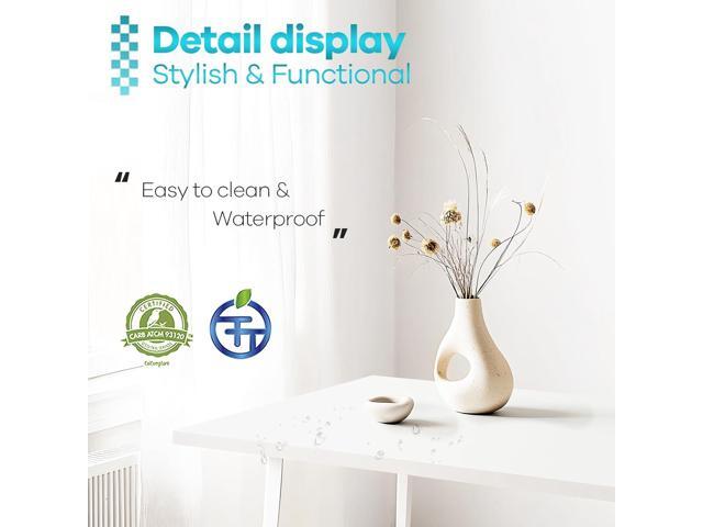 Kaboon White Table Top 23.62' D x 59.1' W, Solid One-Piece Desktop, Universal Wood Countertop, Reversible Laminate Top, Double Desks, L-Desk DIY,...