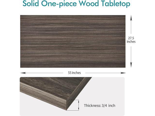 Kaboon Universal Tabletop 55'x27.5', Solid One-Piece Melamine Table Top, Double Desk L-Desk DIY, Home and Office Countertop,Eucalyptus