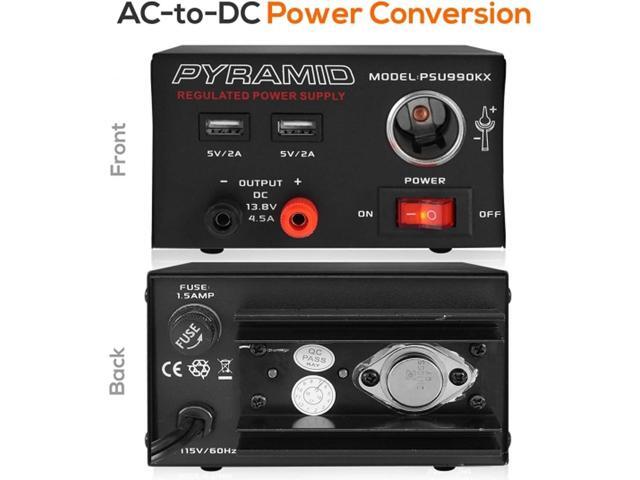 Pyramid Universal Compact Bench Power Supply - 7 Amp Regulated Home Lab Benchtop AC-Dc Converter Power Supply for CB Radio, HAM W/ 13.8 Volt Dc...