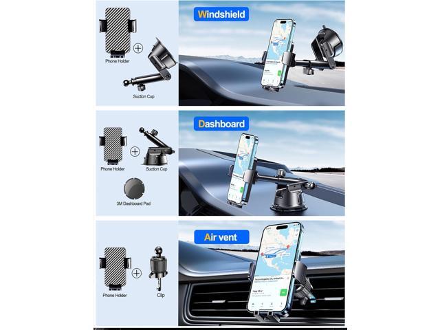 Qifutan Dash Mounted Holders Phone Holders for Your Car Phone Mount for Car Windshield Dashboard Air Vent Universal Hands Free Automobile Cell...