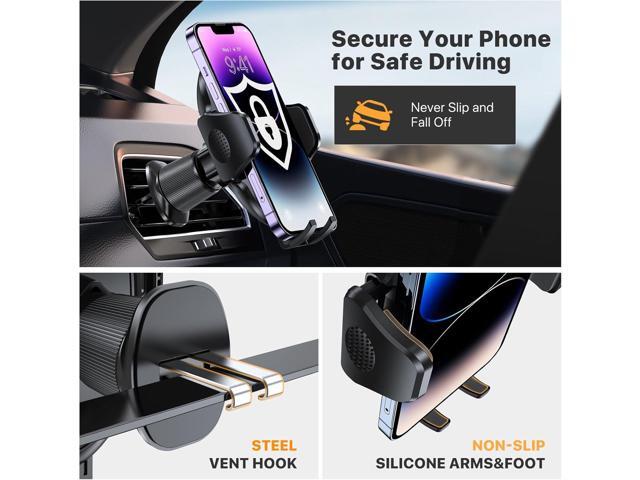 Miracase Phone Holders for Your Car with Metal Hook Clip, Air Vent Cell Phone Stand Car Mount, Universal Automobile Cradle Fit for iPhone Android...