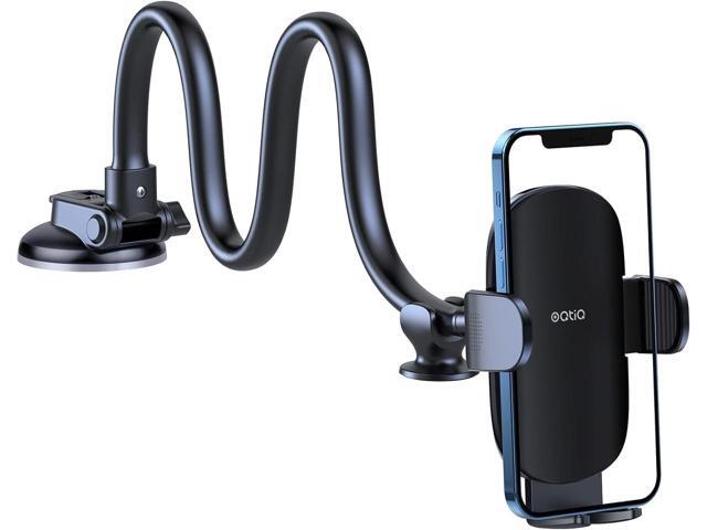 OQTIQ 13' Gooseneck Car Phone Mount Windshield & Dashboard Holder with Strong Suction Cup, Anti-Shake Stabilizer, One-Button Release Compatible...