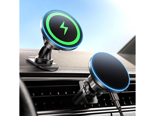 for iPhone 17 Magsafe Car Mount Charger, [2025 New] 15W 2in1 Magnetic Wireless Car Charger, fits for Magsafe Car Charger, Vent/Dashboard Phone...