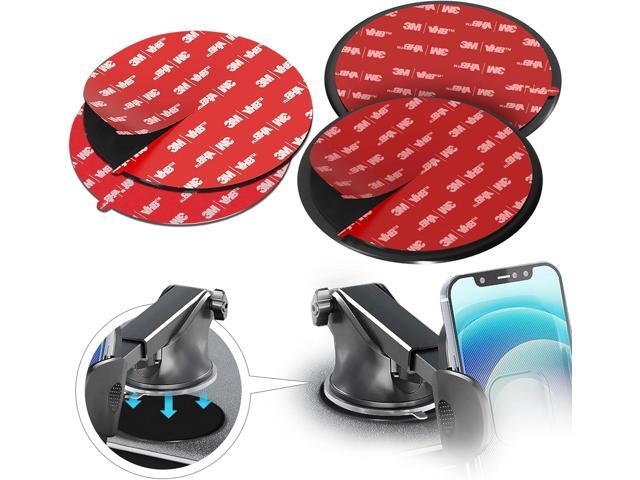 Dashboard Adhesive Sticky Pad Set for Car Mount - Made with 3M VHB, 3.15' (80mm) Disk with Secure Suction Cup Grip for Cell Phone Holder and GPS...