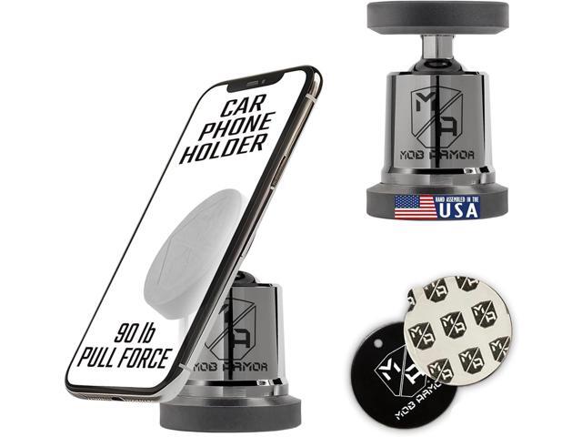 Mob Armor MobNetic Maxx - USA Assembled Magnetic Phone Holder for Car, Magnetic Car Phone Mount, 90-Degree Tilt, 360-Degree Rotation, Aluminum...