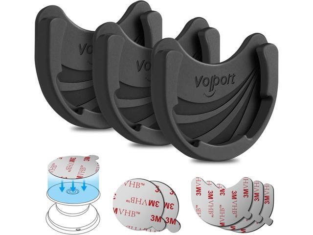 Car Mounts for Socket Grips, 3 Pack Pops Silicone Phone Holder for Collapsible Expanding Stand / Swappable Socket Users with Base 3M Adhesive...