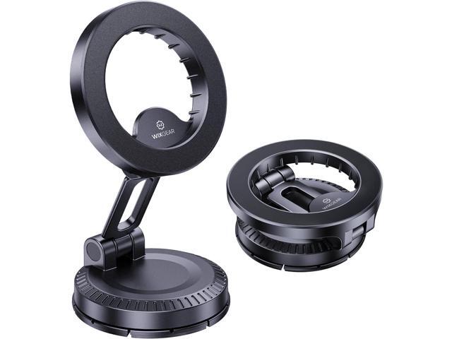 WixGear for MagSafe Car Mount, Foldable Car Phone Mount, Magnetic Phone Holder for Car Dashboard, Strong Magnets, MagSafe Suction Mount, MagSafe...