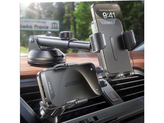 LISEN Back to School Car Phone Holder Mount, 3 in 1 Dashboard Air Vent Windshield Cell Phone Mount for Car, Adjustable Holders for Your Vent for...