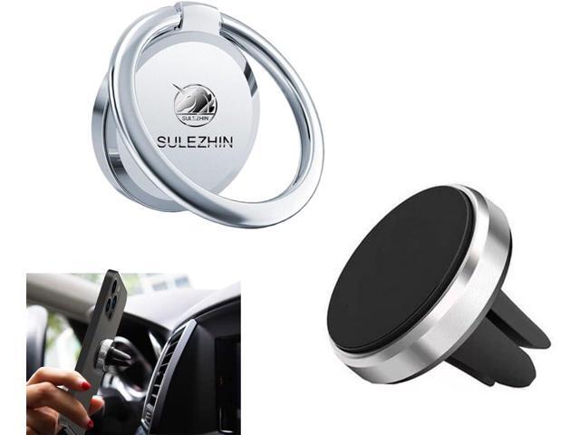 SULEZHIN Phone Ring Holder for Hand, 360° Rotation Metal Phone Grip, Magnetic Phone Car Mount Holder, Compatible with iPhone 11 Pro Xs Max XR X 8...