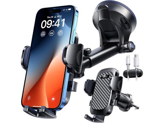 YRU True Military-Grade [360° Rotation Suction] 2025 Ultimate Car Phone Holder Mount 90+LBS Safest Strongest & Patent Certs Dashboard Windshield...