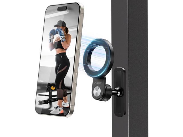 A2C Foldable Arm Gym Magnetic Phone Holder for MagSafe, Dual Magnet Fitness Phone Mount Accessory, 360° Adjustable & Hands-Free, Portable Workout...