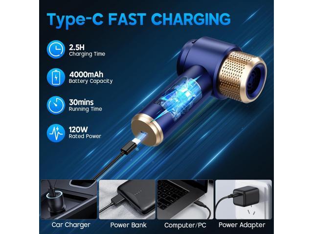 JONYJ Handheld Car Vacuum Cleaner, 16000PA Hand Held Vacuum Portable Cordless, 2 in 1 Air Duster and Vacuum Cleaner with LED Light, Multi-Nozzles,...