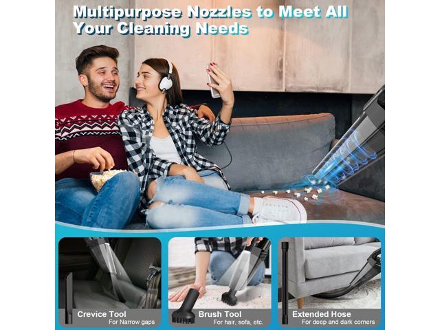 Handheld Vacuum Cordless Portable Car Vacuum with LED Light, High Power Suction, 3 in 1, Lightweight Rechargeable Hand Vacuum, Hand Held Vacuum...