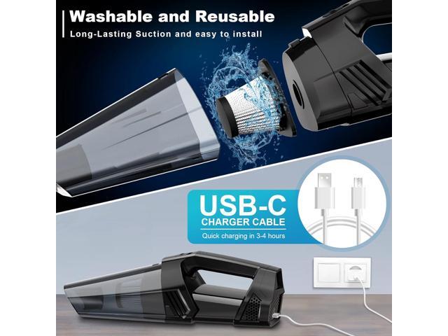 Handheld Vacuum Cordless Portable Car Vacuum with LED Light, High Power Suction, 3 in 1, Lightweight Rechargeable Hand Vacuum, Hand Held Vacuum...