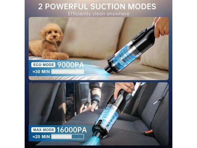 Handheld Vacuum Cordless, Car Vacuum with 16000Pa Powerful Suction, Lightweight at 1.3 lbs, Rechargeable Vacuum Cleaners for Home Office Car Pets...