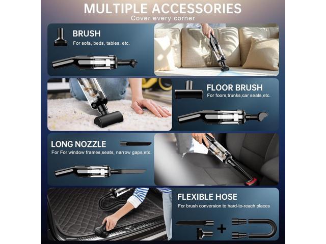 Handheld Vacuum Cordless, Car Vacuum with 16000Pa Powerful Suction, Lightweight at 1.3 lbs, Rechargeable Vacuum Cleaners for Home Office Car Pets...