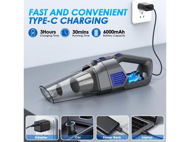 Handheld Vacuum Cordless, 15000PA Strong Suction Hand Held Car Vacuum Cleaner Rechargeable, Portable Hand Vacuum with Multi-Nozzles & Washable...
