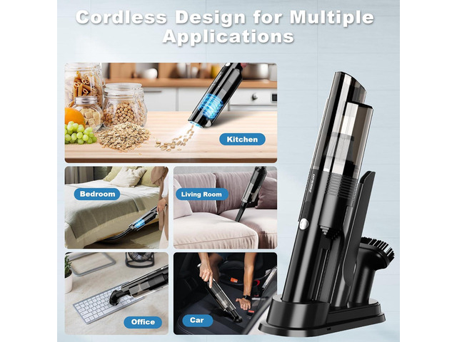 Handheld Vacuum Cordless,10KPA Powerful Suction Car Vacuum with 2-Speed, Vacuum Cleaner with Charging Dock, Portable Lightweight 4-in-1 Mini Hand...