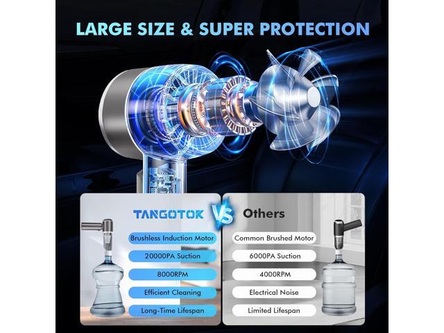 80,000RPM Cordless Car Vacuum & Air Duster 4-in-1 High Power 20000PA Handheld Blower/Pump with Brushless Motor, LED Power Display, 3 Speed for...