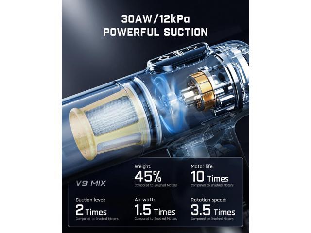 Fanttik Slim V9 Mix Car Vacuum, 4 in 1 Handheld Air Duster, 12000PA Suction Power with Smart LED Display, Cordless Portable Mini Keyboard Vacuum...