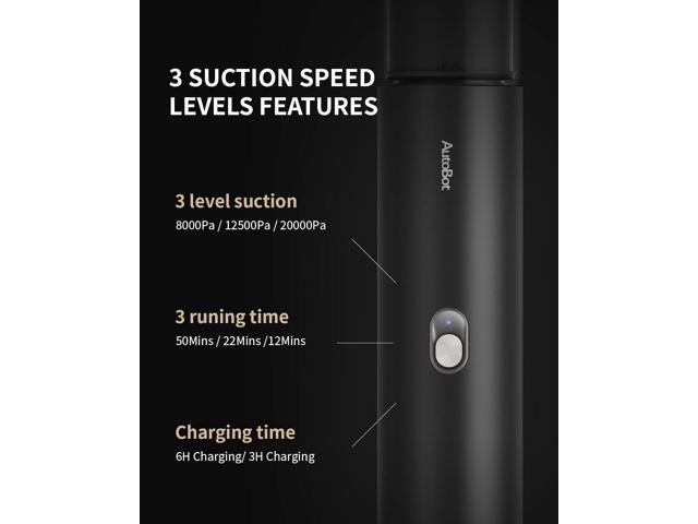 AutoBot Car Vacuum Portable Cordless - 20000PA Handheld Vacuum for Pet Hair, 50 Min Runtime with 5 Attachments & Flexible Hose, 3Hr Fast Charge for...