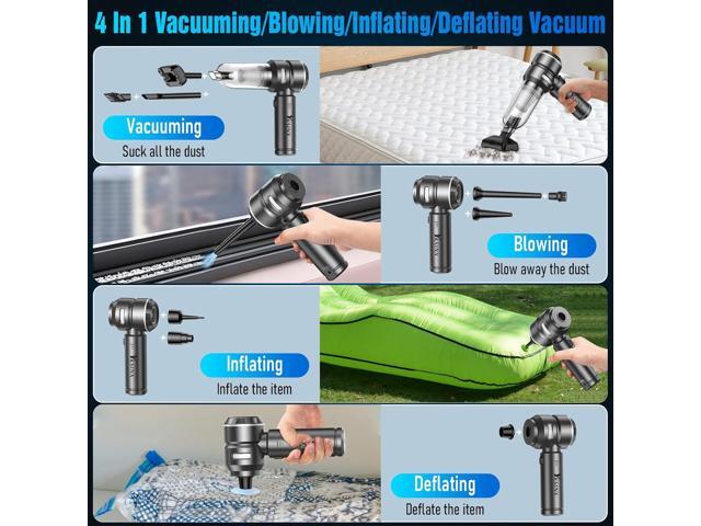 YKSINX Car Vacuum Cleaner High Power,18000PA Handheld Vacuum Cordless with Brushless Motor,4 in 1 Portable Mini Vacuum Cleaner & Air Duster,3...