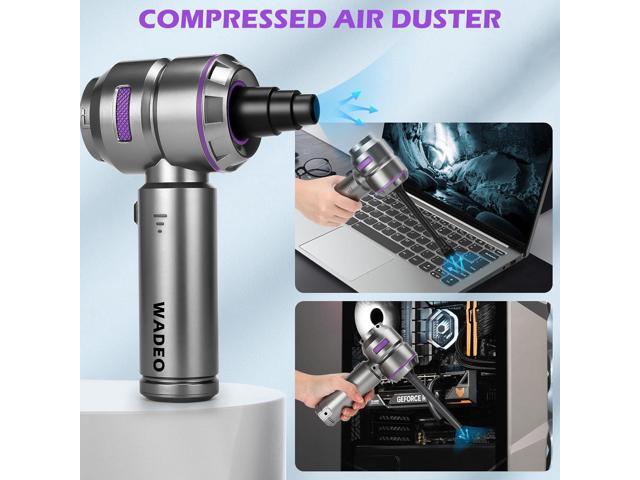 WADEO Handheld Vacuum Cordless, 4-in-1 21000PA Brushless Car Vacuum & 210000RPM Air Duster 7500mAh Battery Air Blower Wireless Handheld Vacuum for...