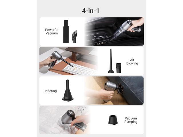 Car Vacuum and Blower, 12000PA Handheld Vacuum Corless, 0.8lb Ultra-Light, 4-in-1 Rechargeable Small Vacuum Cleaner Potable for Car, Home, PC,...