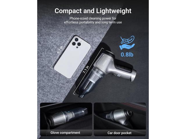 Car Vacuum and Blower, 12000PA Handheld Vacuum Corless, 0.8lb Ultra-Light, 4-in-1 Rechargeable Small Vacuum Cleaner Potable for Car, Home, PC,...