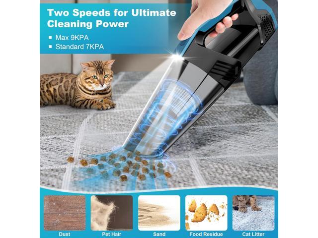 Cordless Car Vacuum Lightweight High Power Handheld Vacuum Cleaner with LED Light, Hand Vacuum for Car Home Office and Pet Hair, BlackBlue