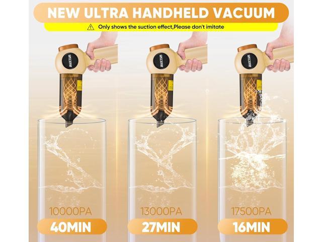 Handheld Vacuum Cleaner Cordless - 18000PA Strong Suction Rechargeable, 3-Speed Adjustable Portable Mini Dust Buster for Pet Hair, Car Detailing,...