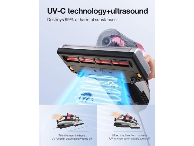 Jimmy Mattress Vacuum Cleaner, Bed Vacuum Cleaner with UV-C Light & Ultrasonic, 15Kpa Suction 500W Powerful Handheld Vacuums for Dust & Pet Hair...