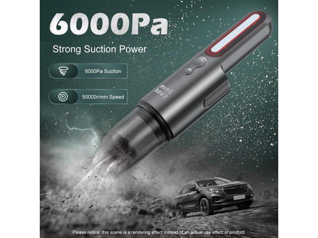 Minthouz Handheld Car Vacuum Cleaner, Mini Portable & Rechargeable Cordless Dustbuster, Small Air Duster with 6KPa Powerful Suction, USB C...