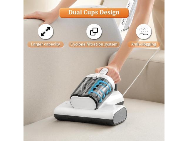 Laymi Mattress Vacuum Cleaner with UV-C Light, 450W Powerful Handheld Bed Vacuum with High Beating Roller Brush, True HEPA Filter, XL Dual Larger...