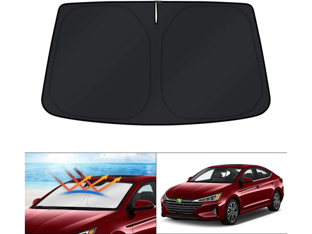 KUST Windshield Sun Shade for Hyundai Elantra 2017 2018 2019 2020 Accessories Custom Fit Sunshade Foldable Sun Visor Protector Block UV Rays