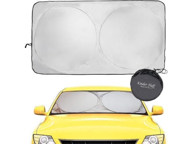 kinder Fluff Patented Windshield Sunshade Reflective & Foldable Windshield Sun Cover & 99% UV Rays Block Car Window & Car Interior Accessories...