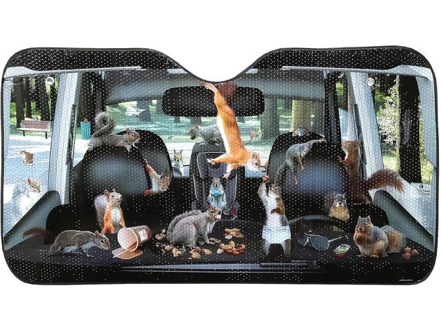 Mcphee Archie Accoutrements Auto Sunshade, Car Full of Squirrels,One Size