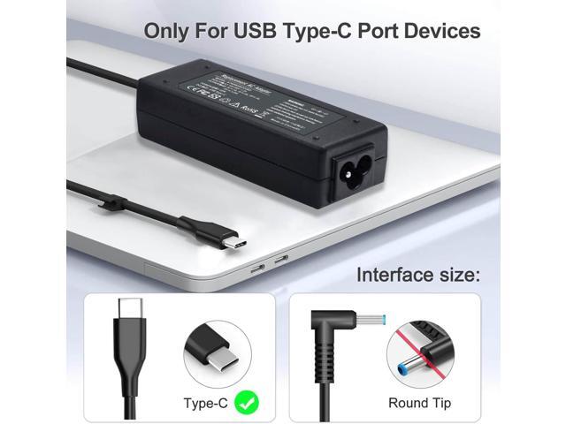 65W USB C Laptop Charger Replacement for HP Spectre X360/Envy X360/Elitebook/HP Computer/HP Chromebook/Universal Chromebook Charger Type C 45W USB...