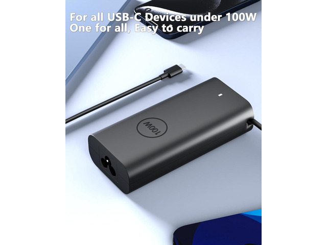 100W USB C Charger Compatible with Dell Pro 14 16 13 Plus, Pro 13 14 Premium, Pro Rugged 13 14, Precision 5680 3580 3581 5480 3480 DA100PM220...
