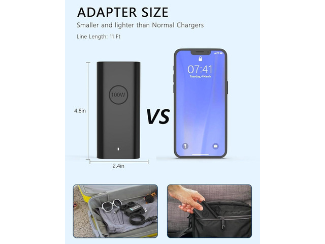 100W USB C Charger Compatible with Dell Pro 14 16 13 Plus, Pro 13 14 Premium, Pro Rugged 13 14, Precision 5680 3580 3581 5480 3480 DA100PM220...