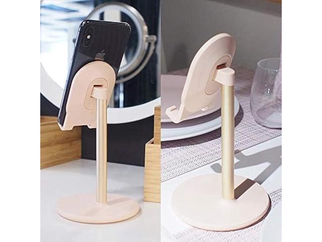 Bright Stone Phone Stand for Desk, Adjustable Cell Phone Holder for Desk, Compatible with 4-12.9 Phones/Tablet/iPhone/iPad/Switch (Pink)